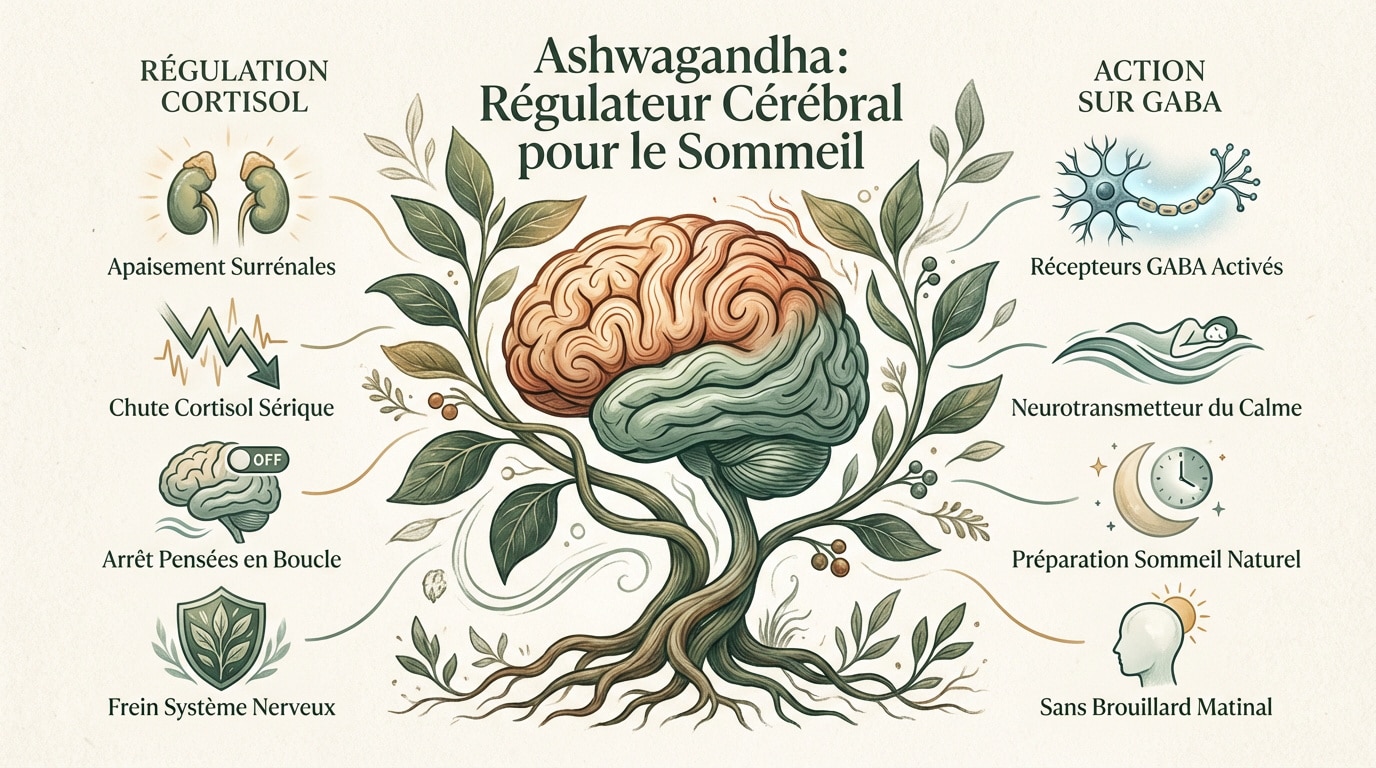Ashwagandha régulateur de cortisol pour le sommeil