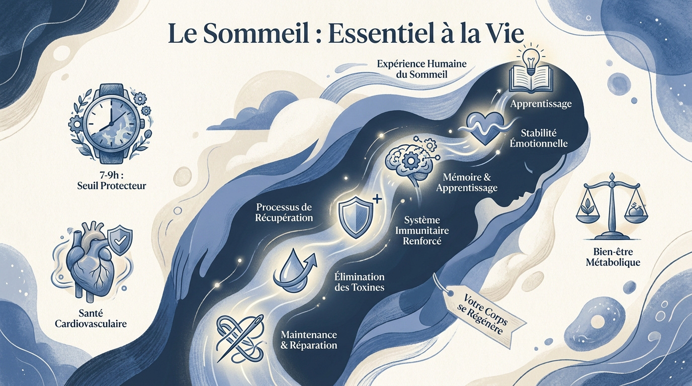 Illustration de la régénération cérébrale nocturne