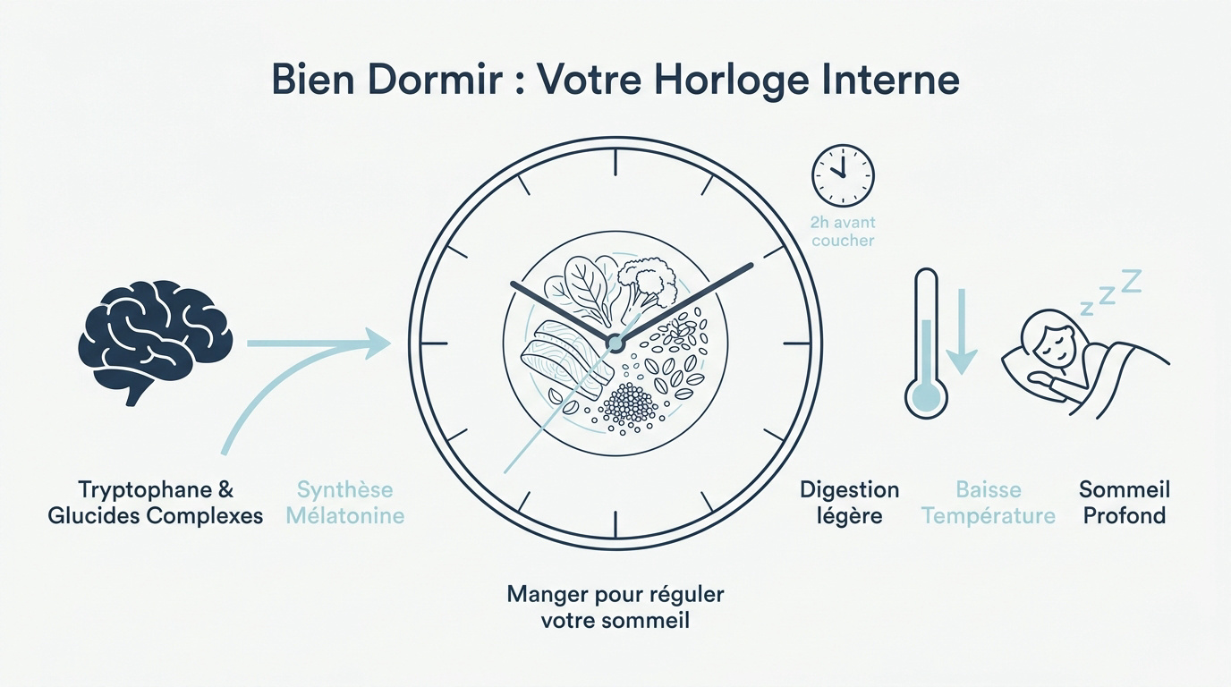 Infographie des aliments favorisant le sommeil