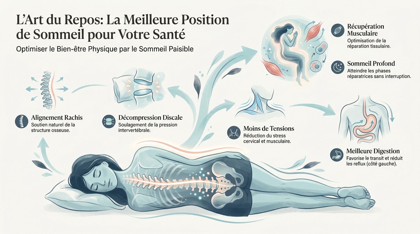 Illustration de l'alignement corporel et du repos réparateur pour la santé