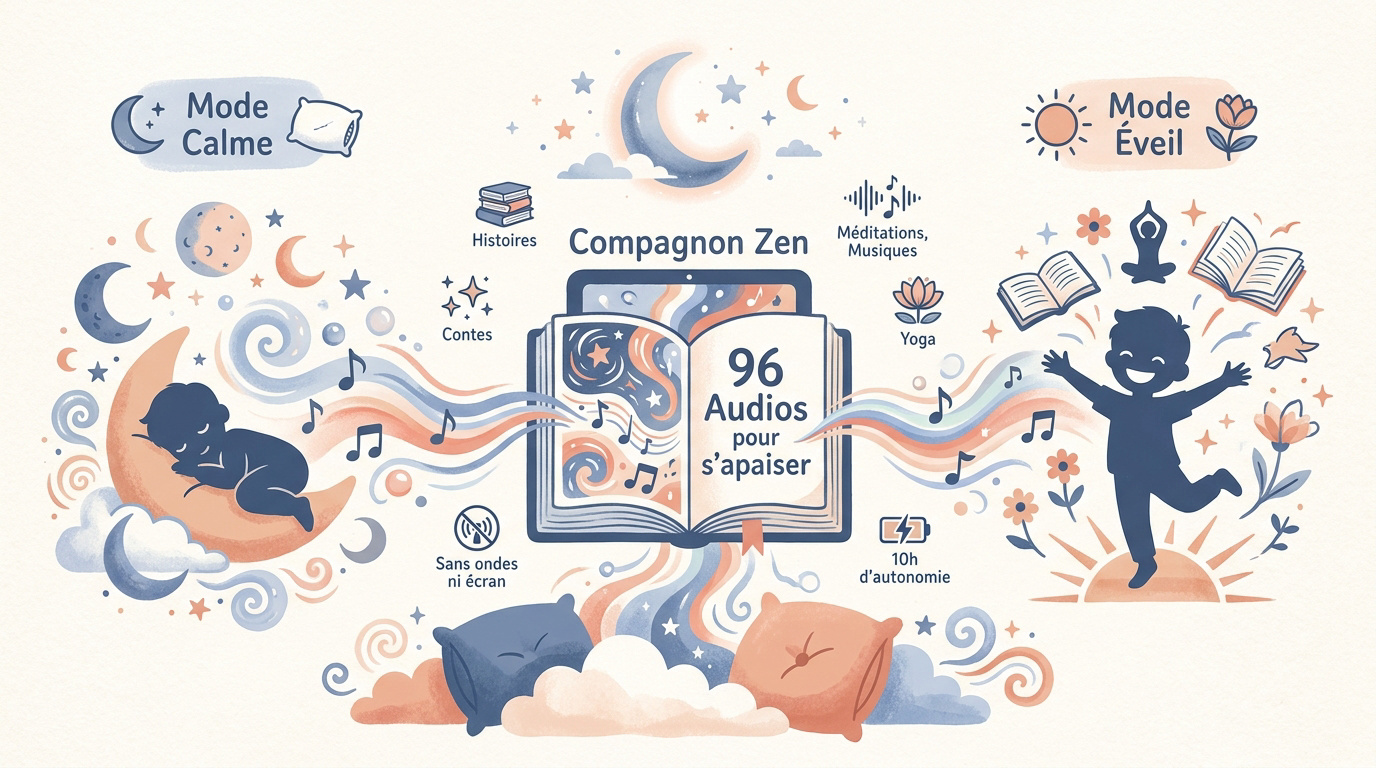 Molettes de la conteuse Hoomkid réglées sur les modes Calme et Éveil